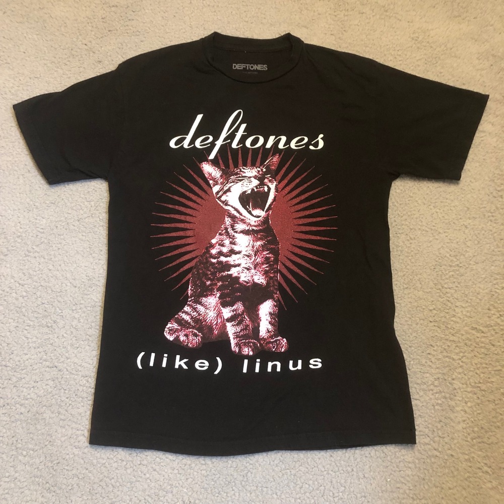 Deftones Like Linus Cat Graphic Band T-Shirt Black Small 2023 Manhead LLC Tee